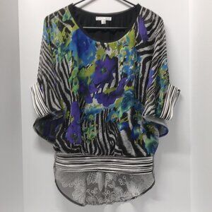 Alberto Makali Dolman Mixed Animal Print Blouse